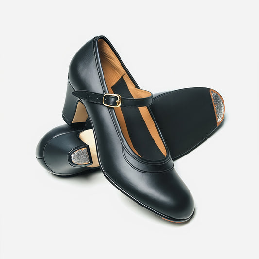 Zapatos Flamenco Intermezzo -  Modelo Piel y Hebilla